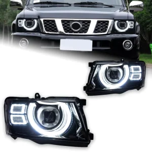 Car Model for Nissan Patrol Y61 LED DRL Dynamic Signal High and Low Beam Day Running Light DRL Light Auto Lamps