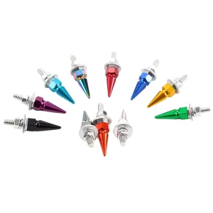 Car Motorcycle Universal Luxury Protection Decorative License Plate Screw Caps Aluminum Alloy Hex Spike Exterior Accessories