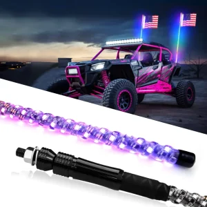 Car RGB Chasing Off road Vehicle Flagpole Light for Universal Car Auto App Control Whip Lights