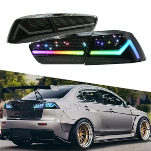 Car RGB Digital LED Taillights Accessories for Mitsubishi Lancer Parts DRL Rear Lamp Dynamic Turn
