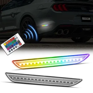 Car RGB LED Side Marker Indicator Lights for Ford Mustang Rear Fender Reflectors Lamps OEM FR3Z-15A201-A