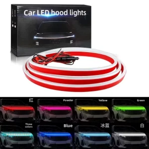 Car Scanning Through Type Daytime Running Lights Engine Cover Grille Decorative Lights LED Modification Lights Dynamic Features