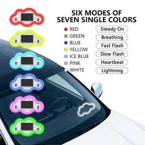 Car Solar Colorful Cloud Decorative Atmosphere Light Window Triangle Lamp RGB Flash Strobe Auto Interior Exterior Lighting