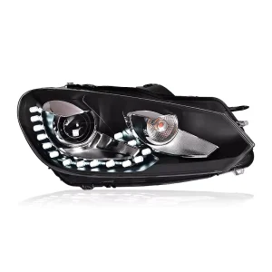 Car Styg for Volkswagen Golf 6 Headlight R20 Design Golf LED DRL Hid Head Lamp Angel Eye Bi Xenon Beam Accessories