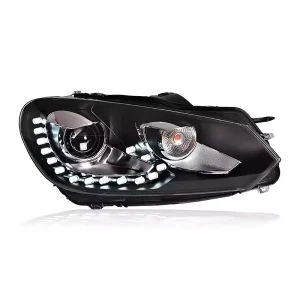 Car Styg for Volkswagen Golf 6 Headlight R20 Design Golf LED DRL Hid Head Lamp Angel Eye Bi Xenon Beam Accessories