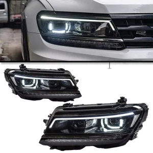 Car Styling Head Lamp Led Headlight Projector Lens Front Lights DRL Signal Automotive Accessory for VW Tiguan