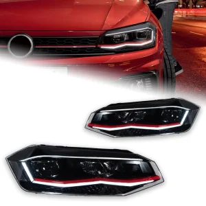Car Styling Head Lamp for Polo Headlight High Power Projector Lens Dynamic Signal DRL Auto Parts