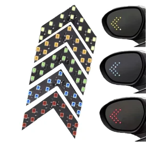 Car Styling LED Turn Signal Light Rear View Mirror Arrow Panels Indicator Light Mirror Signal Bulb 12V 14 SMD Yellow Red Blue