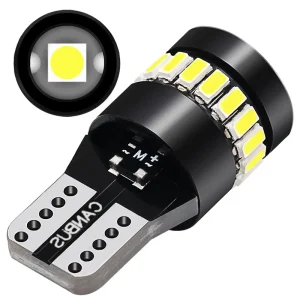 Car T10 LED Position Light 3014 18 SMD with Lens Canbus 6500K Bulb Decoder for License Plate and Instrument Lights