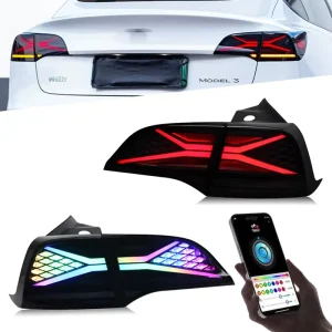 Car Tail Lamp Rear Lamp Modified LED Tail Light Turn Signal Lamp Brake Light for Tesla Model 3 Model Y Taillight