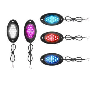 Car Trunk LED Rock Light 12V Pure White Ice Blue Red Pink Exterior Atmosphere Light Car Bottom Light Lamp