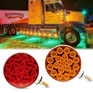Car Tuning Light Double Side Flat Head Light Multi-Color Truck Tail LED Light Stainless Steel Truck Decorative Lamp