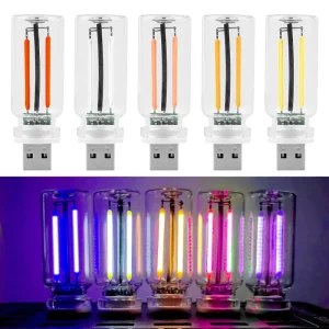 Car USB Colorful Aluminum High Brightness Portable Touch LED Atmosphere Lamp for Interior and Bedroom Use
