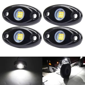 Car Underglow LED Rock Lights IP68 Waterproof Underbody Wheel Well Lights for Truck Pickup UTV Motorcycle Boat JEEP Wrangler JK