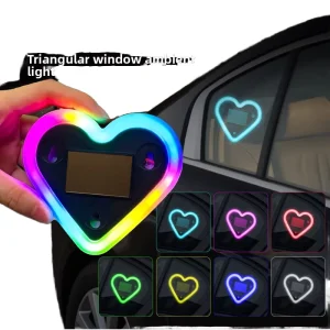 Car Window Neon Light Triangle Heart Shaped ABS Material Wireless Remote Control Decoration for Exterior Atmosphere