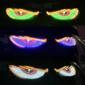 Car Window Windshield Decorative Light USB Devil’s Eye for Car Demon Eye Display Truck Bus Matrix Flexible LED Panel