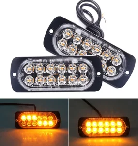 Car Work Light 12SMD Truck Strobe Warning Emergency Amber Flashing Lights for 4×4 Off road Trucks Car Tractor