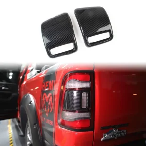 Carbon Fiber Exterior ABSCar Rear Tail Light Lamp Cover Trim Frame for Dodge Ram 1500