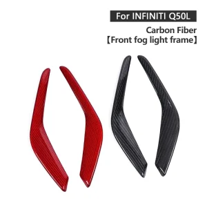 Carbon Fiber Front Fog Light Frame 3K Dry 100% Carbon Fiber Self-adhesive Interior Trim for Infiniti Q50L