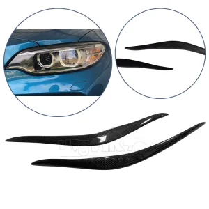Carbon Fiber Light Brow Trim Front Headlight Eyelid Cover for BMW 2 Series F22 F23 F87 M2