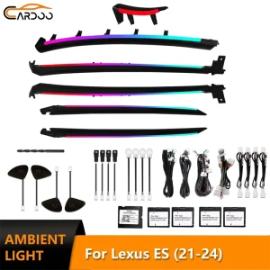 Cardoo Ambient Light for Lexus ES 300h 250 350 Car Interior LED Atmosphere Lighting Upgrade Accessories Kit Black Wood