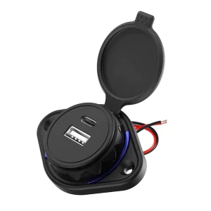Cargador De Coche Usb Carga Rapida 12 24 Volt 5V 3.1A USB A TYPE C Flat Surface Mount Panel 12V Usb Charger Car Charger Socket