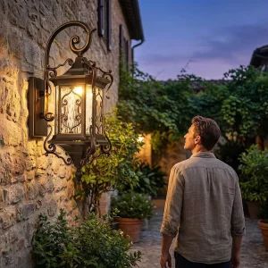 Cast Aluminum Vintage Outdoor Wall Lantern Waterproof IP65 Antique Exterior Wall Sconce for Villa Porch & Patio