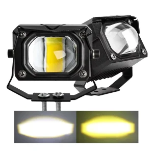 China Factory High Lumen Free Error Canbus Dual Color Fog Driving Lights 3” Side Mount 12V Motorcycle Driving Lights