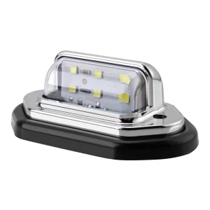 Chrome 12V 24V 6LEDs License Plate Lights for Boats Trailers Trucks Cars Autos with Electroplating Shell Custom Marker Light