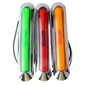 Chrome 12V 24V Truck Side Marker Clearance Lights LED External Lights Trailer RV Wagon Car Turn Signal Lamp Red White Amber