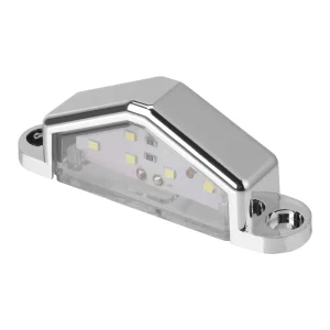Chrome 6LED License Plate Lights Waterproof IP65 5W Power for Cars Trucks Lorries Vans Number Plate LED 12V/24V