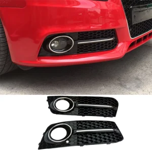 Chrome ABS Fog Lamp Trim Frame Front Bumper Grill Cover S4 Style for Audi A4
