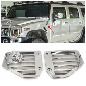 Chrome Hood Side Air Vents Bezel Trim Covers Grilles for Hummer H2 Auto Exterior Accessories