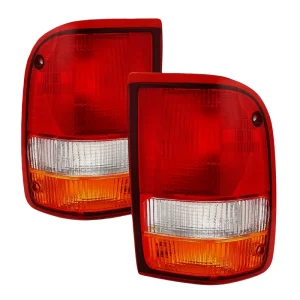 Chrome Red/Clear Lens Tail Light Assembly Fits 1993-1997 Ford Ranger F37Z13404A F37Z13405A