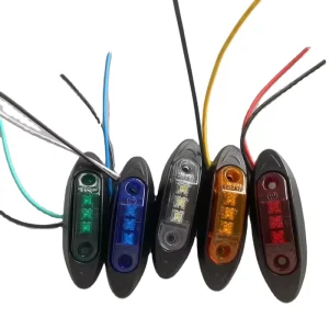 Chrome Truck Side Marker Light 12-24V LED Side Clearance Signal Lights Marker Lamp with Chrome Bracket IP67