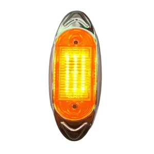 Chrome Truck Side Marker Light 12-24V LED Side Clearance Signal Lights Marker Lamp with Chrome Bracket IP67