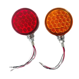 Circular Round Double Sided 48 LED 12V 500LM Trailer Plastic Taillight Car Tail Lights for Truck Auto Accessories