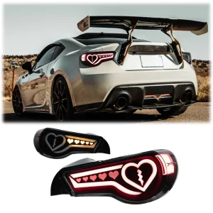 Clear LED Tail Lights for Toyota GT86 Subaru BRZ Heart Shape DRL Dynamic Sequential Turn Signal