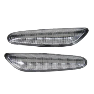 Clear Lens Dynamic Amber LED Side Turn Signal Marker Lamp for BMW E46 4D 5D E60 E61 E81 E87 X1 E90 X3