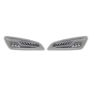 Clear Lens LED Front Turn Signal Light Indicators with Amber Chase Light for Vespa Scooter Sprint