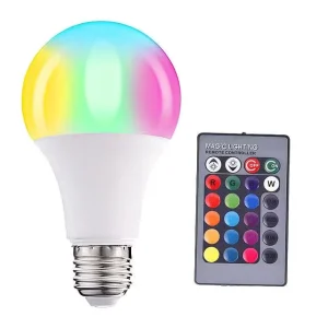 Color Changing Light Bulbs with Remote Dimmable LED Light Bulb 60W Equivalent White Color + RGB Decorative Lighting