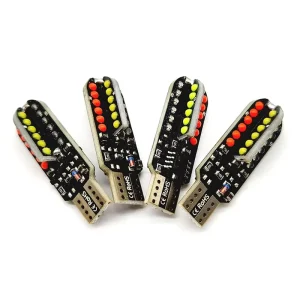 Colorful RGB W5W 194 168 T10 COB 48 Chips Strobe Flash Car Clearance Wedge Lamp License Light Multi Color Auto Indicator Bulb