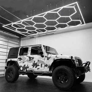 Commercial Honeycomb Car Detailing LED Ceiling Working Light Cold White 6000K 650W 2.4m by 4.8m for Workshop Garage