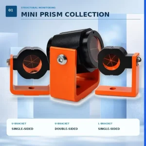 Compact Surveying Mini Prism Reflector L Type Mount for Total Station Engineering Measurement