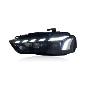 Compatible 13 16 Audi A4 B8.5 LED Headlight Assembly RS4 Style Upgrade Dynamic DRL Flowing Signal DOT SAE Approved