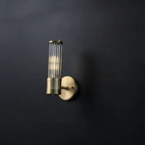 Contemporary E12 Copper Wall Lamp with Crystal Glass Hotel Grade Design for Living Room Bedroom