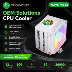 Copper Aluminum 92mm ITX Cooler 6 Heatpipe Warranty for Retail Store Chain Reseller with CE FCC RoHS Bulk QC Certified