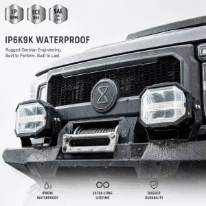 Custom Anti-Glare Front Heavy Duty Work Lamp Offroad E-MARK Truck 6 Inch LED Driving Light Spot Amber DRL Chasing 12V 24V