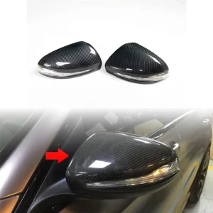 Custom Color Real Carbon Fiber Mirror Covers Snap On Replacement for Benz C E GLC V S Class Rearview Mirror Housing Trim