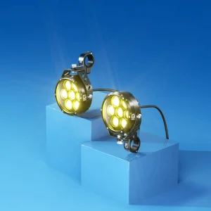 Custom IP68 Waterproof Led Spotlights for Motorcycles 60W 6061 Aluminum Alloy Yellow White 7 Led Spotlight for Safe Riding